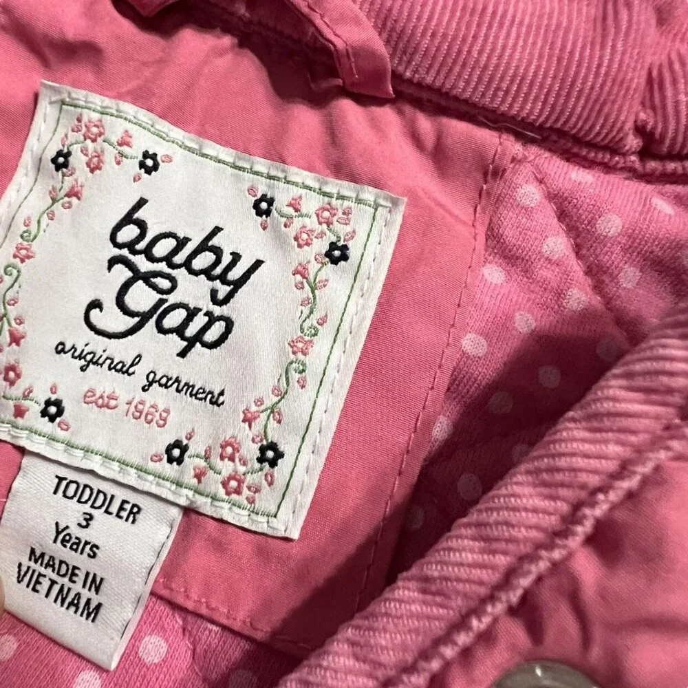 Baby Gap 3T Pink Quilted Hoodie Jacket